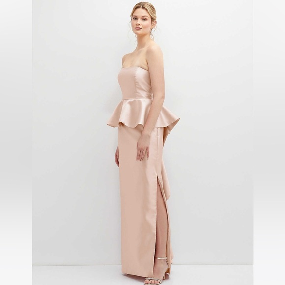 Alfred Sung Strapless Satin Maxi Dress - Picture 1 of 10